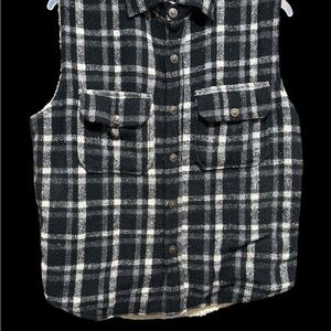 Black and White Plaid Men's Vest